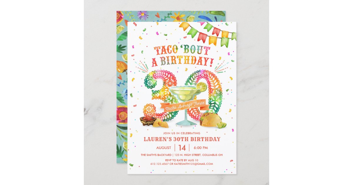 30th Birthday Fiesta Invitation | Zazzle