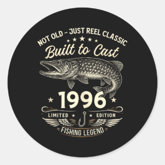 30th Birthday Fishing Gift Men Original 1996 Lied Classic Round Sticker
