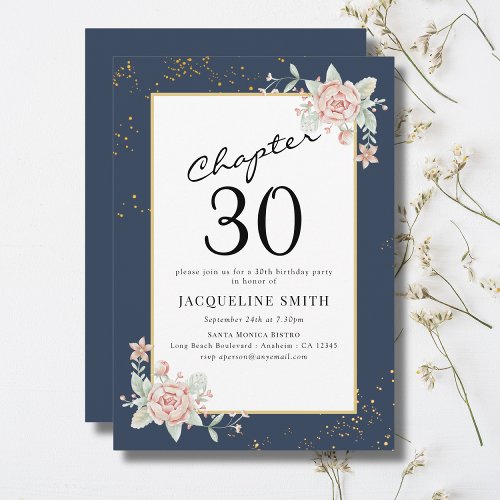 30th Birthday Floral  Invitation