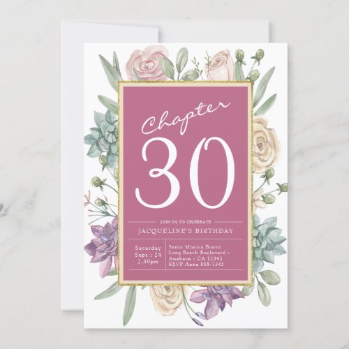 30th Birthday Floral Surprise Party Invitation