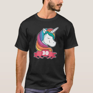 30th Birthday For Girls Theme Unicorn Girl T-Shirt