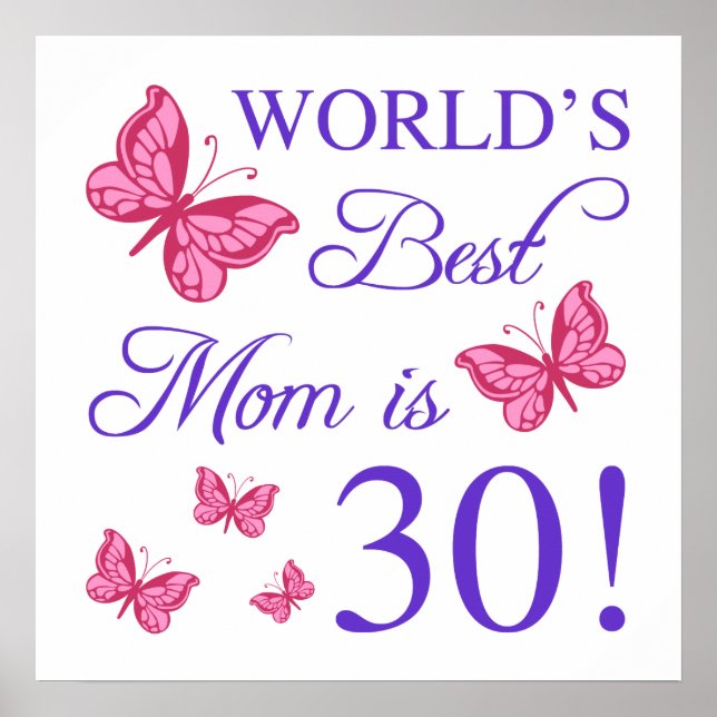 30th Birthday For Mom Poster (Front)