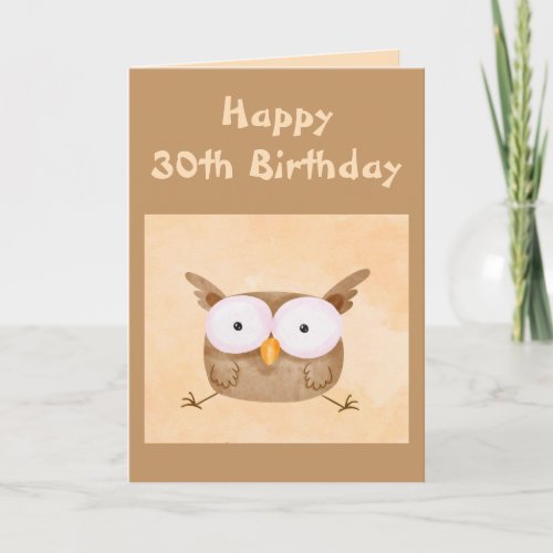 30th Birthday Fun Humor Shocked Owl Bird Card