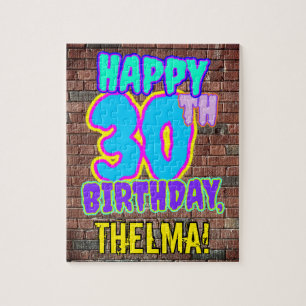 30th Birthday ~ Fun, Urban Graffiti Inspired Look Jigsaw Puzzle