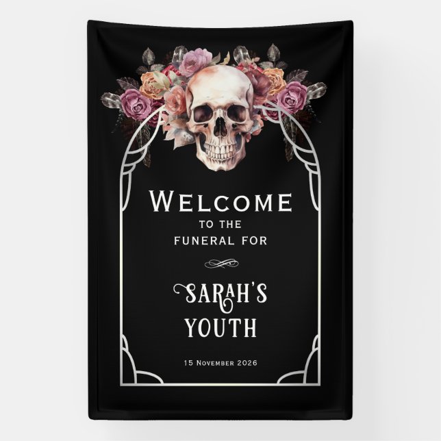 30th Birthday Funeral Welcome  Banner (Vertical)