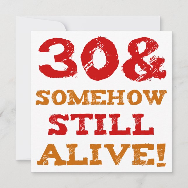 30th Birthday Gag Gift Card (Front)