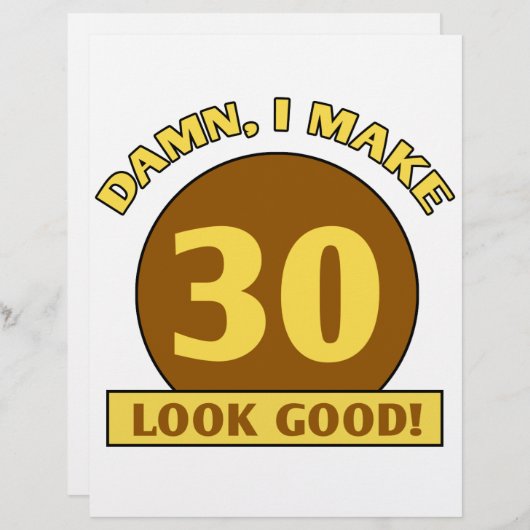 30th Birthday Gag Gifts (Front/Back)