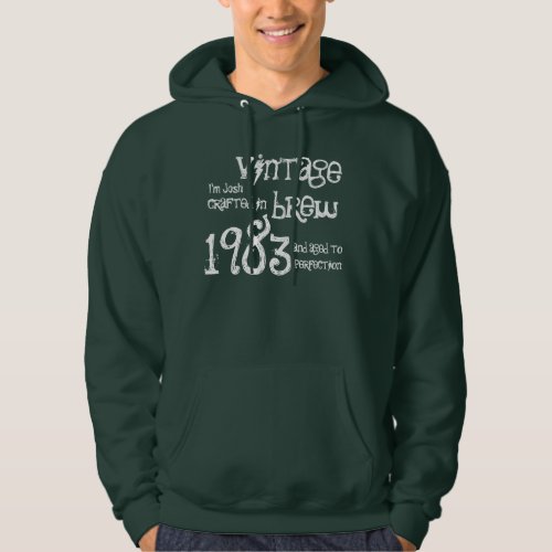 30th Birthday Gift 1983 Vintage Brew Name For Him Hoodie