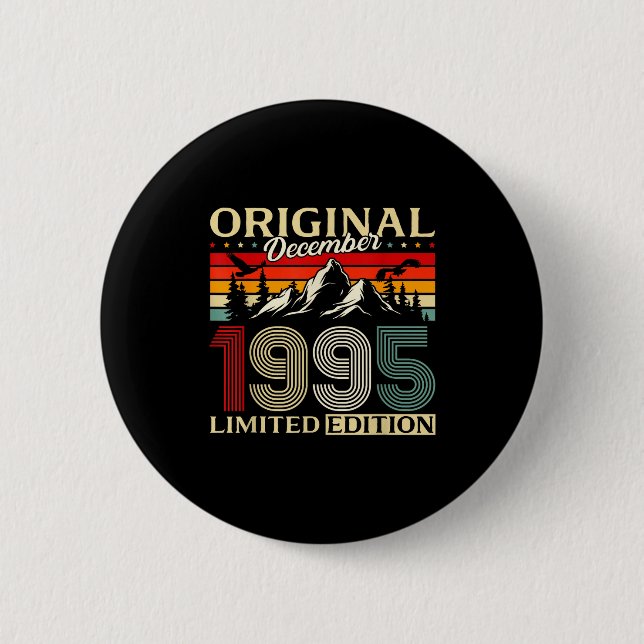 30th Birthday Gift Men Women Original December 199 Button (Front)