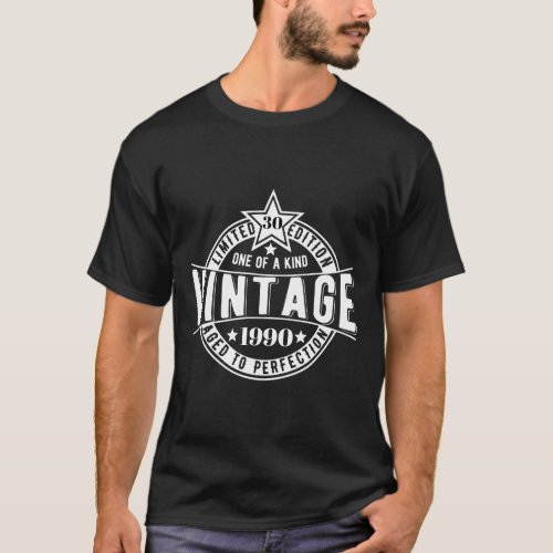 30th Birthday Gift Vintage 1990 Aged to perfection T_Shirt
