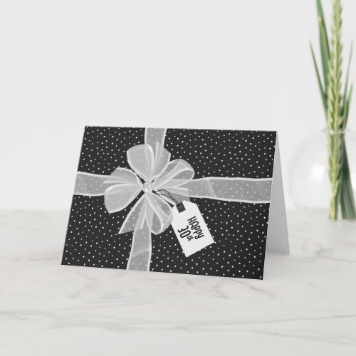 30th Birthday Gift With Bow Card