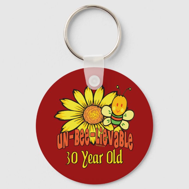 30th Birthday Gifts Keychain (Front)