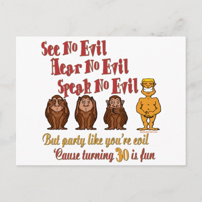 30th Birthday Gifts Postcard (Front)