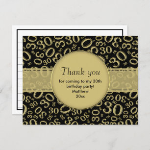 30th Birthday: Gold/Black Random Number Pattern