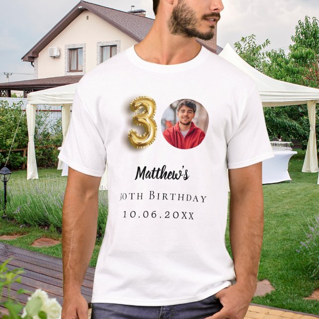 30th birthday gold photo T-Shirt (Creator Uploaded)