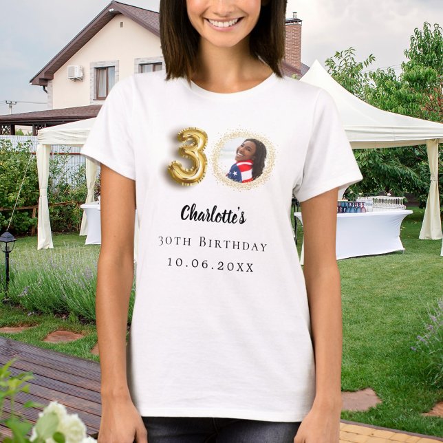 30th birthday gold photo T-Shirt (Creator Uploaded)