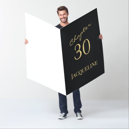 30th Birthday Gold Script Black Giant