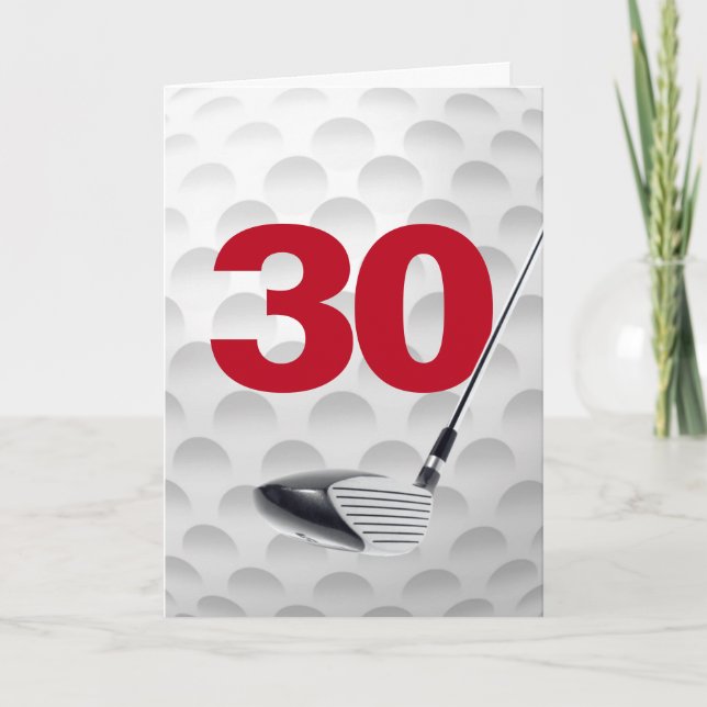 30th Birthday Golf Ball Design Card (Front)