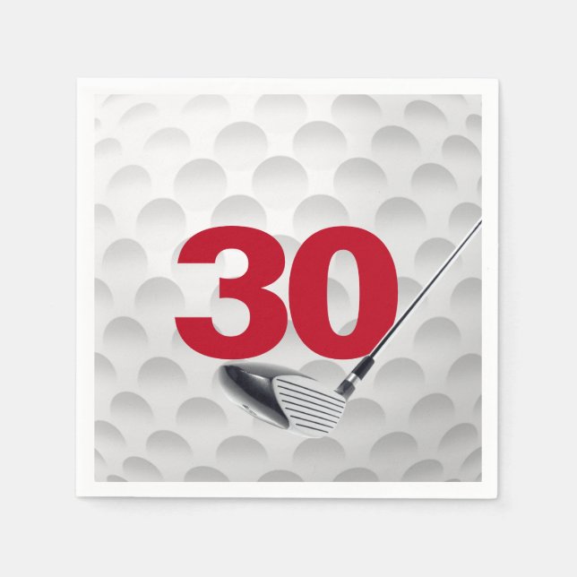 30th Birthday Golf Ball Napkins (Front)