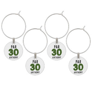 30th Birthday Golfer For him Modern Wine Charm