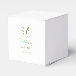 30TH BIRTHDAY GREEN NAME DATE BOLD RETRO PASTEL SI FAVOR BOXES