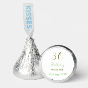 30TH BIRTHDAY GREEN NAME DATE BOLD RETRO PASTEL SI HERSHEY®'S KISSES®