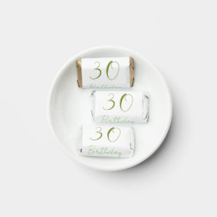 30TH BIRTHDAY GREEN NAME DATE BOLD RETRO PASTEL SI HERSHEY'S MINIATURES