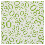 30th Birthday Green/White Random Number Pattern Fabric