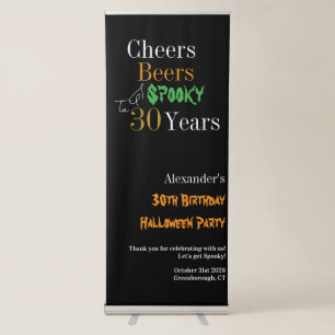 30th Birthday Halloween Spooky Party Welcome  Retractable Banner