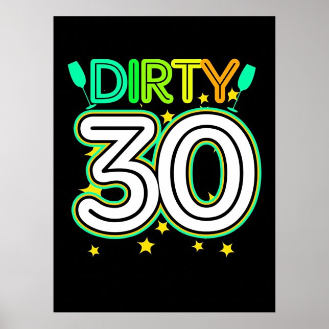 30th Birthday | Happy 30th Birthday Poster (Front)