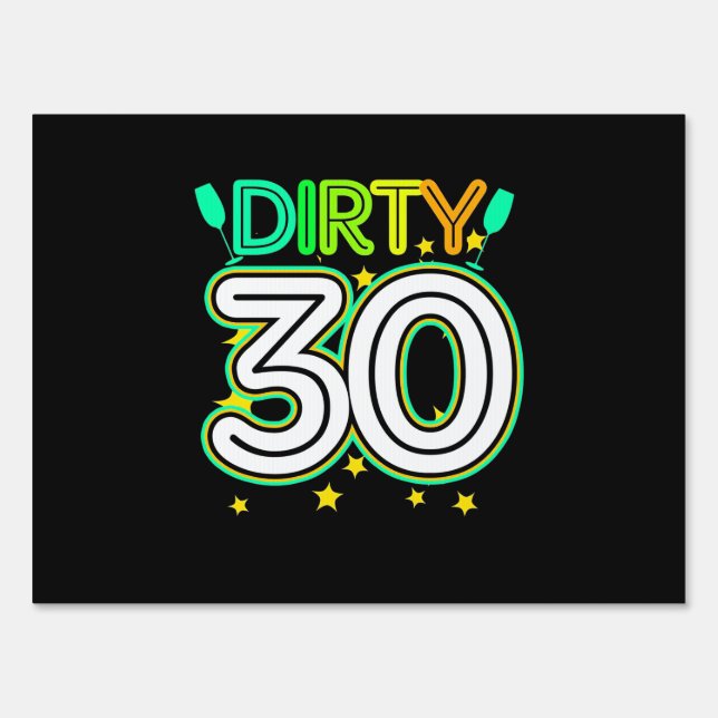 30th Birthday | Happy 30th Birthday Sign (Front)