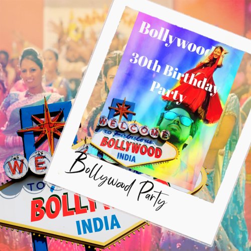 30th Birthday Indian Bollywood Colorful Party Invitation