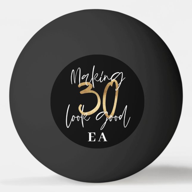 30th birthday initials personalized favor gift ping pong ball (Front)