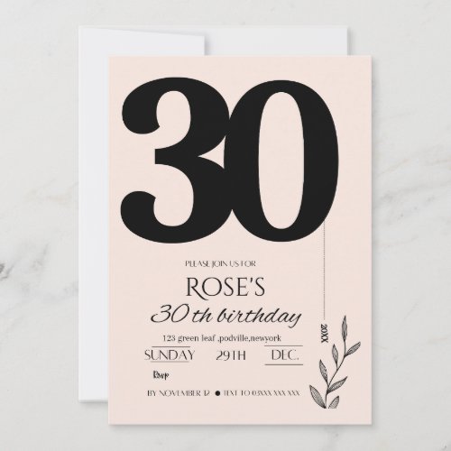 30th birthday invitation 