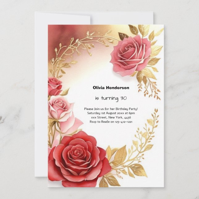 30th Birthday Invitation (Front)