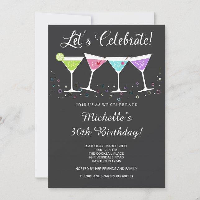 30th Birthday Invitation / Adult Birthday Invite (Front)