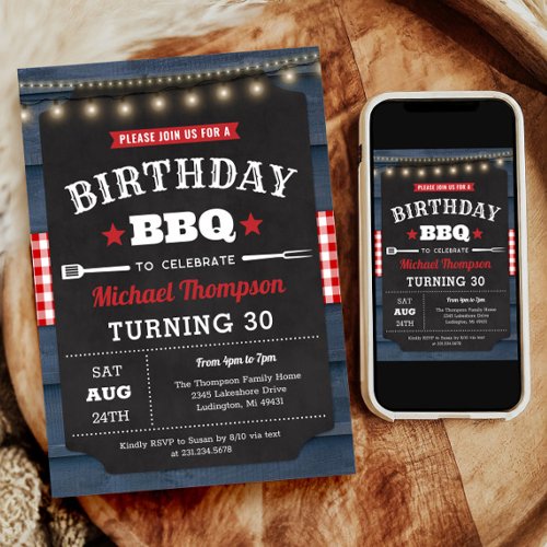 30th Birthday Invitation _ Barbecue Party