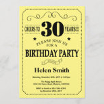 30th Birthday Invitation Black and Yellow<br><div class="desc">30th Birthday Invitation Black and Yellow Typography. Black and Yellow Background. Adult Birthday. Male Men or Women Birthday. Kids Boy or Girl Lady Teen Teenage Bday Invite. 13th 15th 16th 18th 20th 21st 30th 40th 50th 60th 70th 80th 90th 100th. Any Age. For further customization, please click the "Customize it"...</div>