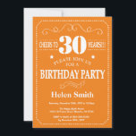 30th Birthday Invitation Burgundy Orange and White<br><div class="desc">30th Birthday Invitation Orange and White Typography. Orange and White Background. Adult Birthday. Male Men or Women Birthday. Kids Boy or Girl Lady Teen Teenage Bday Invite. 13th 15th 16th 18th 20th 21st 30th 40th 50th 60th 70th 80th 90th 100th. Any Age. For further customization, please click the "Customize it"...</div>