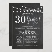 30th Birthday Invitation Chalkboard (Front/Back)