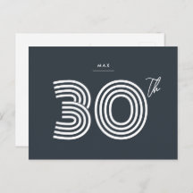 30th Birthday Invitation Minimalist Postcard