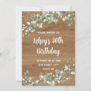 30th Birthday Invitation – Rustic Greenery