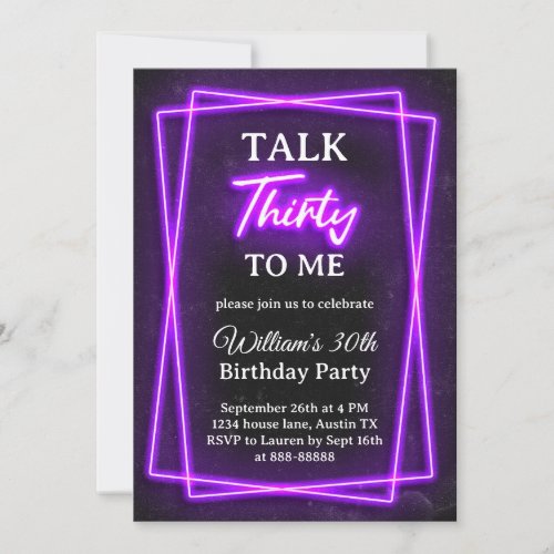 30th Birthday Invitation Talk Thirty To Me