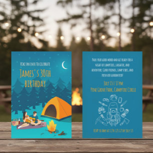 30th Birthday Invitation with Tourist Camp