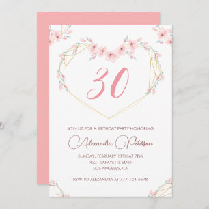 30th birthday invitations Boho Floral Elegant