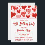 30th birthday invitations Red Pink Hearts<br><div class="desc">30th birthday invitations Red Pink Hearts</div>