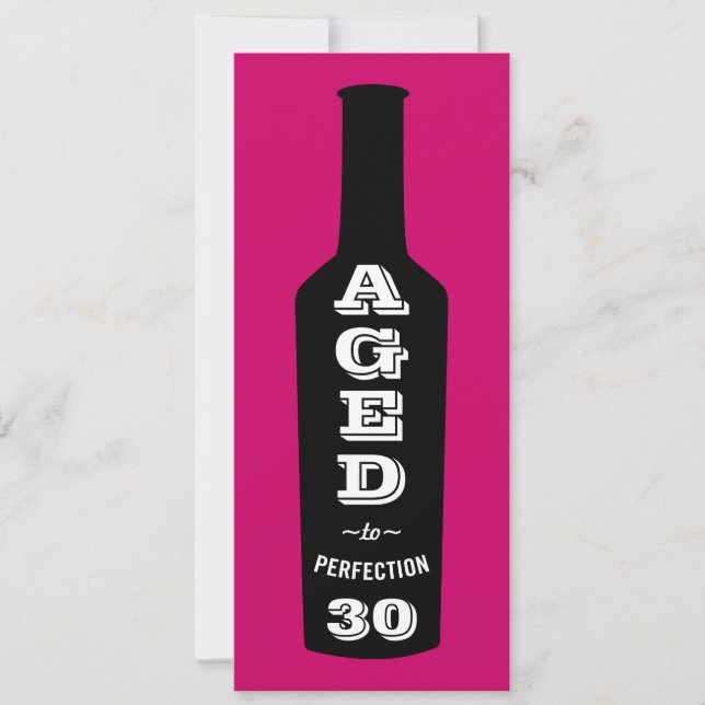 30th Birthday Invitations Wine Aged to Perfection (Front)