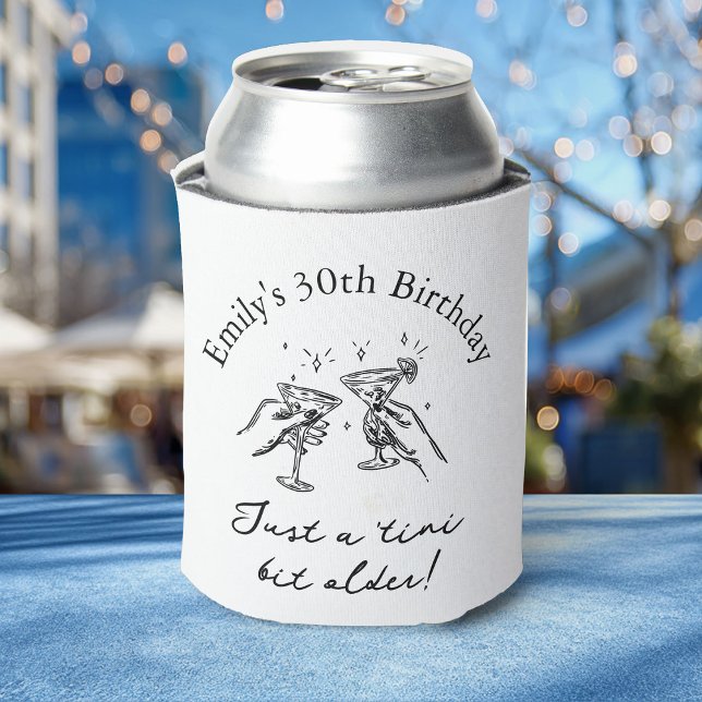 30th Birthday “Just a Tini Bit Older” Martini Can Cooler (Creator Uploaded)