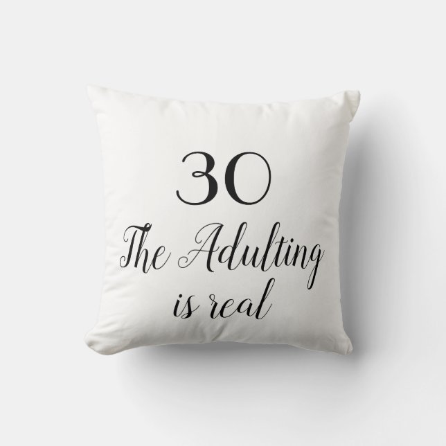 30th Birthday Keepsake Customizable Throw Pillow (Front)