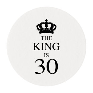 30th Birthday King Edible Frosting Rounds